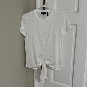 Theory Women’s White T-Shirt with Tie Detail